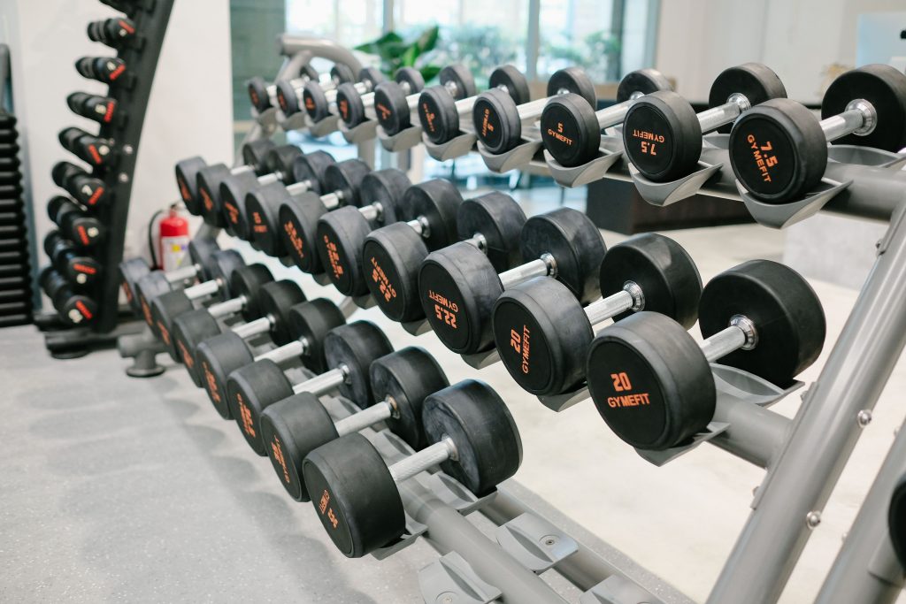 dumbbell of various weight